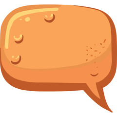 Orange Speech Bubble With Smiling Faces And Speckles On Transparent Background Cartoon Style