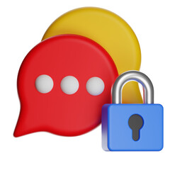 Secure private chat message encryption 3d icon