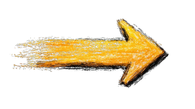 A vibrant orange arrow with a motion effect, depicting direction and energy.