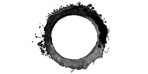 A circular splash of water with intricate details and droplets creating a dynamic visual effect.