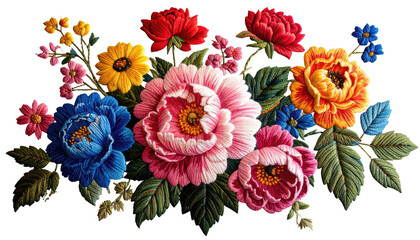 Vibrant floral arrangement, diverse blooms on a dark background