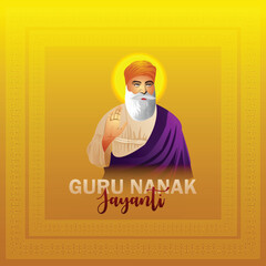 Sikh festival happy guru nanak jayanti background