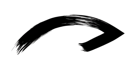 A dynamic brushstroke depicting movement and creativity, characterized by its curved shape and textured appearance.