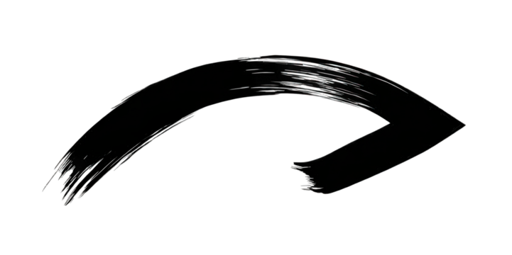 A dynamic brushstroke depicting movement and creativity, characterized by its curved shape and textured appearance.