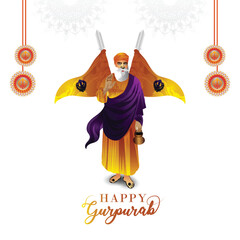 Sikh festival happy guru nanak jayanti background