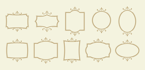 Elegant vintage ornamental frames set, classic decorative borders for invitations, logos and design projects