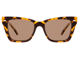 Stylish leopard-print sunglasses isolated on transparent background, ideal for fashion or travel visuals.
