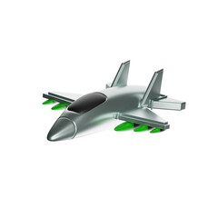 Military fighter jet firing missiles 3d render