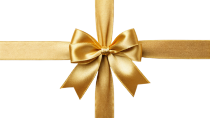 golden bow isolated on white background