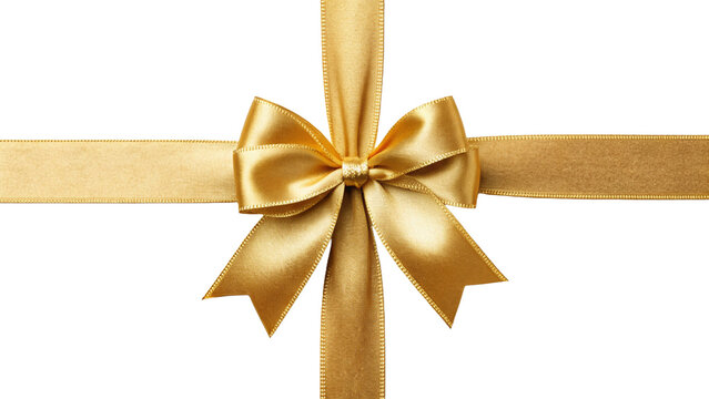 golden bow isolated on white background
