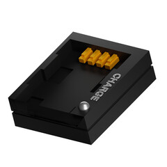 Black battery charger device charging power, 3d render