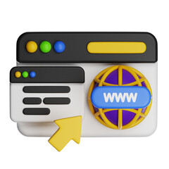 Navigating internet browser page with global www icon