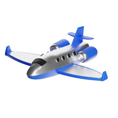 Luxury private jet plane 3d rendering icon