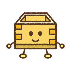 キャラクター風の単品アイコンイラスト　酒枡