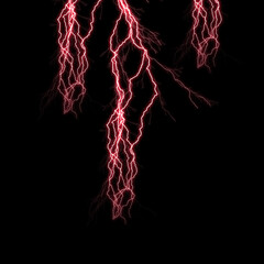 lightning over black background