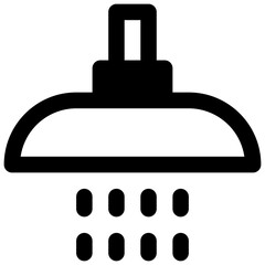 Obraz premium Shower. Outlined stroke vector icon with black-filled details.