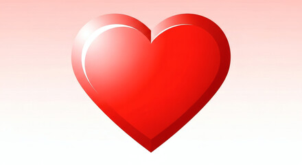 A glossy red heart symbolizing love and affection.