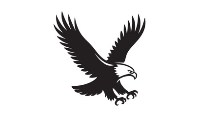 Fototapeta premium Majestic bald eagle in flight with wings spread wide