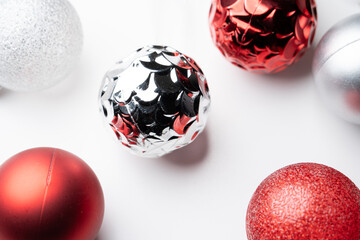 Red and Silver Christmas Ornaments