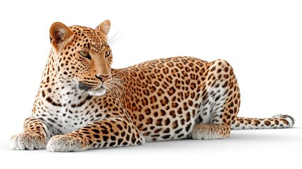 Naklejka premium leopard in front of white background