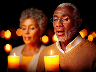 candlelit Christmas church service