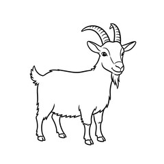 Fototapeta premium Simple Artistic Goat Drawing Illustration with Minimalist Line Work and Rural Charm