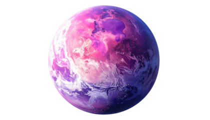 Sphere Planet with swirls of purple, pink, and white patterns