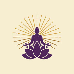 Lotus Meditation Yoga Silhouette Vector