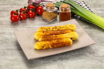 Crispy breaded mozarella cheese sticks
