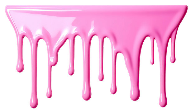 Dripping, glossy pink liquid with highlights on black