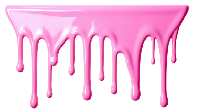 Dripping, glossy pink liquid with highlights on black