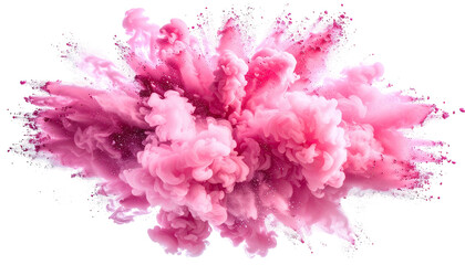 Pink smoke burst against black; cloudy, ethereal bloom