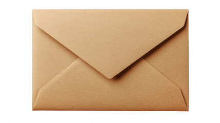 Elegant square brown envelope for invitations or mailings on transparent background