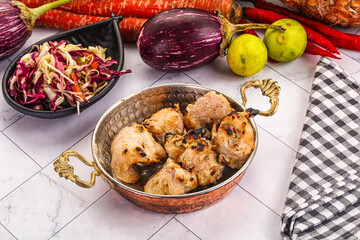 Afgani chicken kebab with white marinade