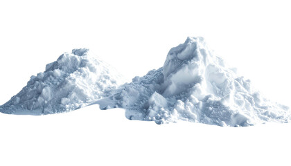 Two piles of white powder against a black background