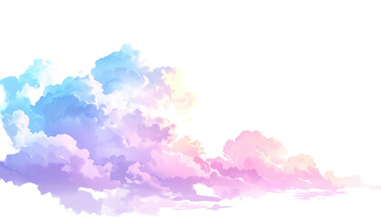 Pastel cloud illuminated, outlined on black