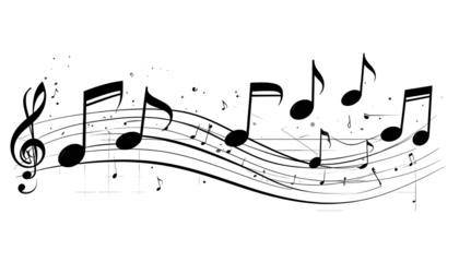 Abstract white strokes on black background