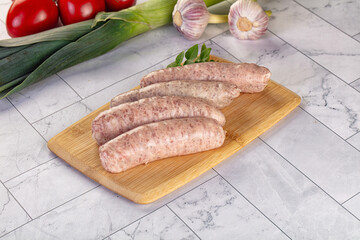 Raw pork sausages for grill