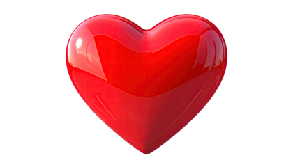 Shiny red heart isolated on black. Bold and romantic symbol