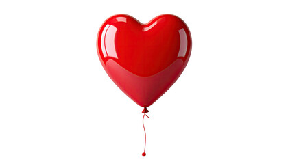Glossy red heart-shaped balloon against a stark black background