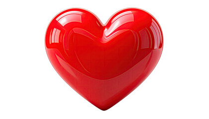 Glossy, deep red heart with smooth contours on stark black background