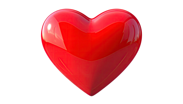 Shiny red heart isolated on black. Bold and romantic symbol
