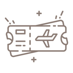 Flight Ticket Icon Design. Illustration Vector Design