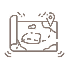 Map with Location Point Icon Design. Illustration Vector Design