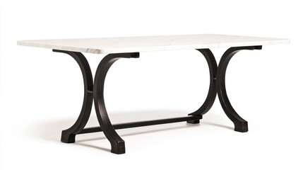 Marble Dining Table Isolated On White Background