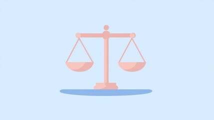 Simple Illustration of Justice Scales, Balanced