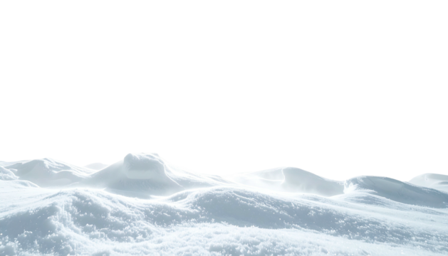 Snowdrifts in stark contrast against a black backdrop