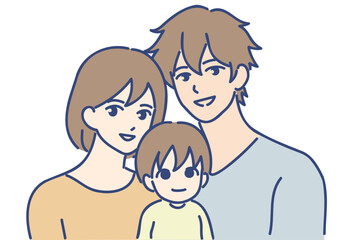 若い夫婦と幼児の家族　ai