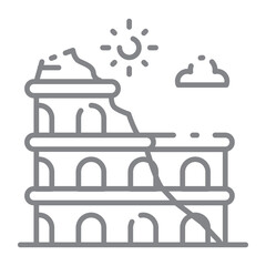Landmark Colosseum Icon Design. Illustration Vector Design