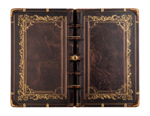 Ancient Leather Bound Book with Decorative Details